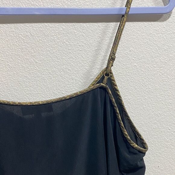 Joie Celimene Black Silk Metallic Trim Cami Top – Small - Picture 7 of 12
